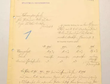 Historisches Dokument Mehluntersuchung aus der ehemaligen Bäckerei